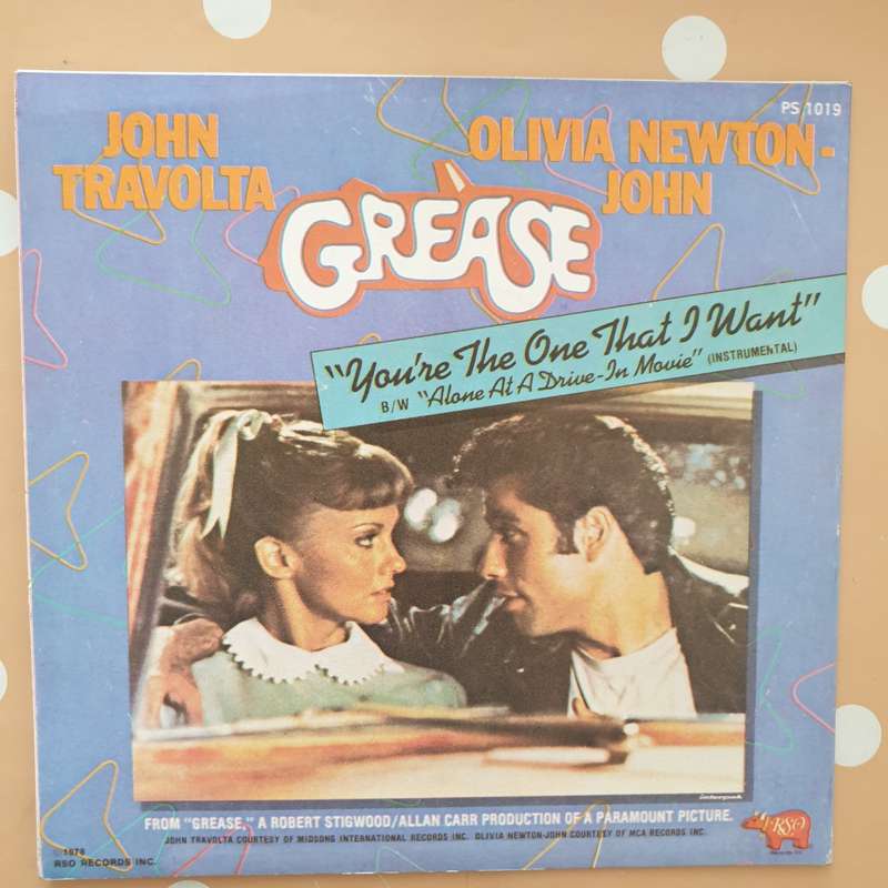 Grease - Vinyl 7" Record - Very-Good+ Quality (VG+) (verygoodplus7)