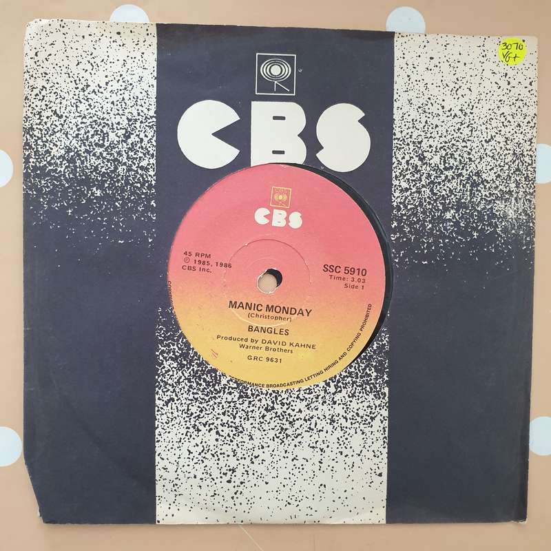 Bangles  Manic Monday - Vinyl 7" Record - Very-Good+ Quality (VG+)