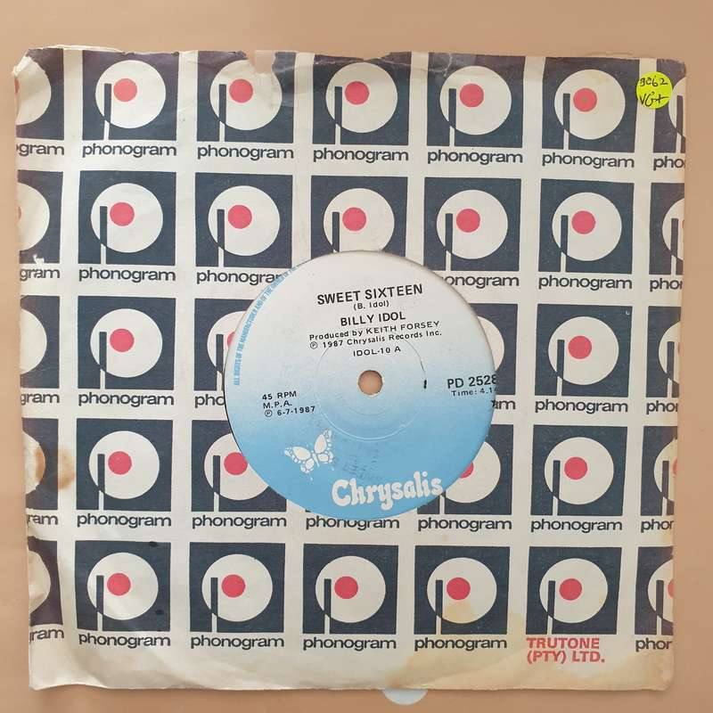Billy Idol  Sweet Sixteen - Vinyl 7" Record - Very-Good+ Quality (VG+)