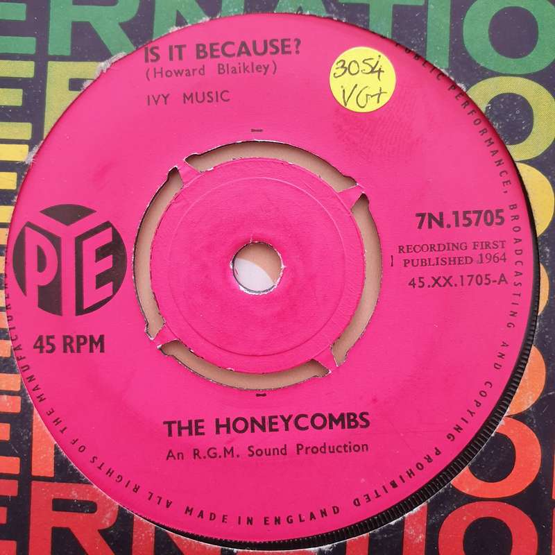 The Honeycombs  Is It Because? - Vinyl 7" Record - Very-Good+ Quality (VG+)