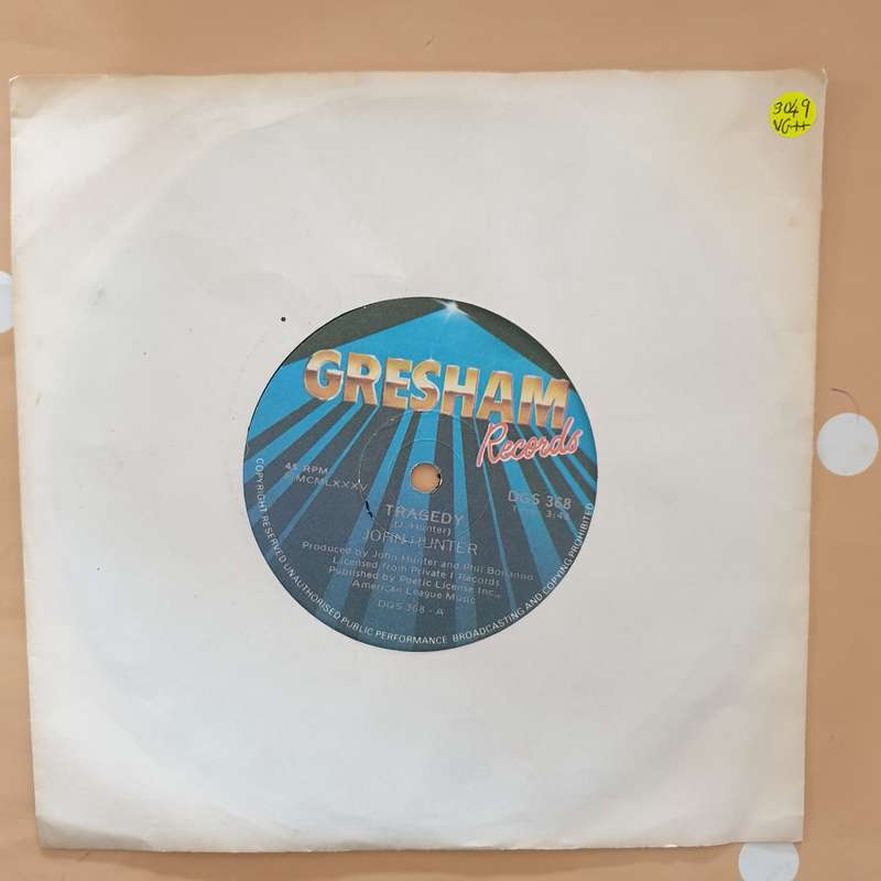 John Hunter  Tragedy - Vinyl 7" Record - Very-Good+ Quality (VG+)