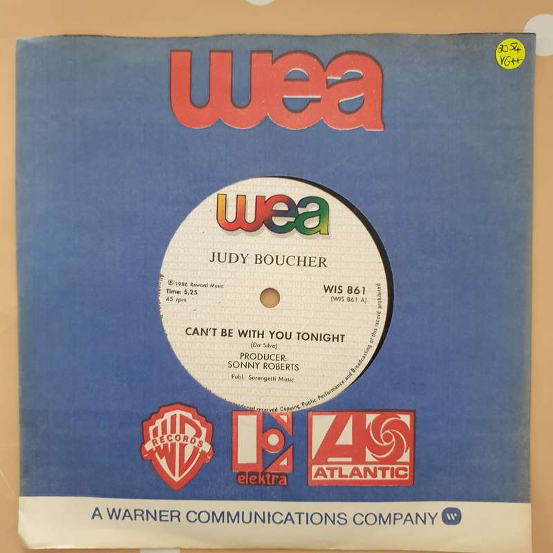 Judy Boucher  Can't Be With You Tonight - Vinyl 7" Record - Very-Good+ Quality (VG+)