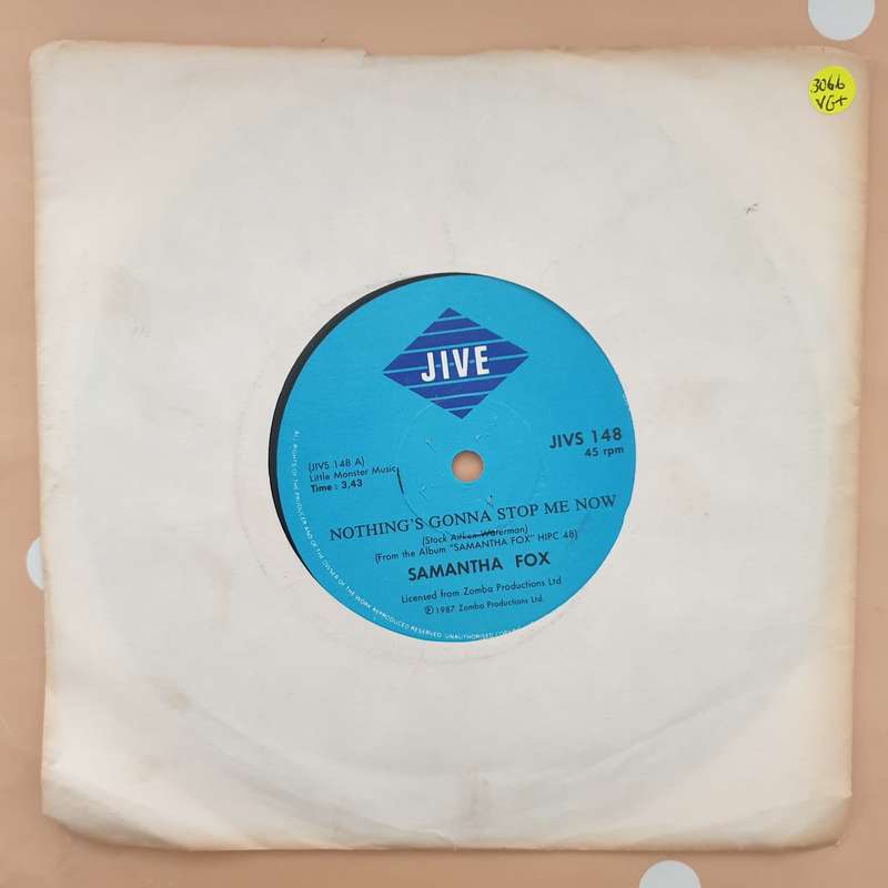 Samantha Fox  Nothing's Gonna Stop Me Now - Vinyl 7" Record - Very-Good+ Quality (VG+)