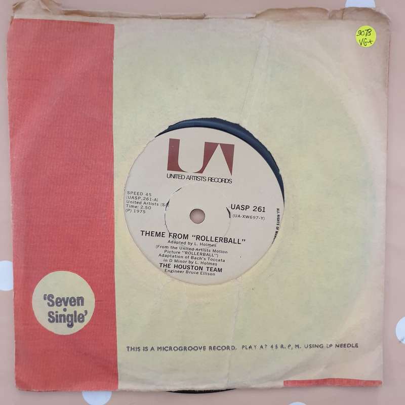 The Houston Team  Theme From "Rollerball" - Vinyl 7" Record - Very-Good+ Quality (VG+)