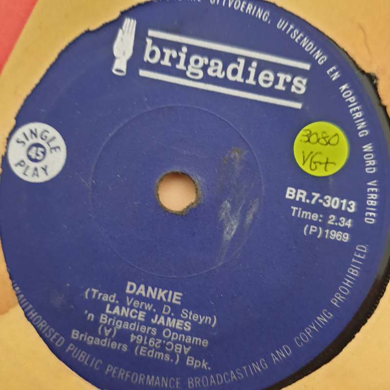 Lance James - Dankie - Vinyl 7" Record - Very-Good+ Quality (VG+)