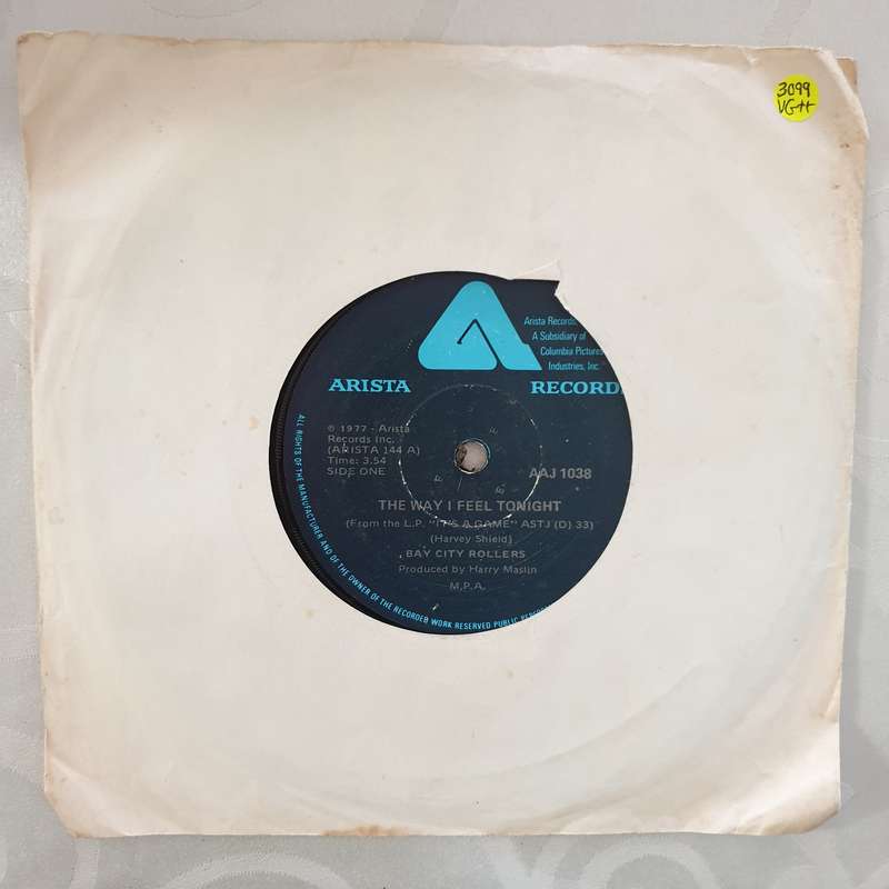 Bay City Rollers  The Way I Feel Tonight - Vinyl 7" Record - Very-Good+ Quality (VG+)