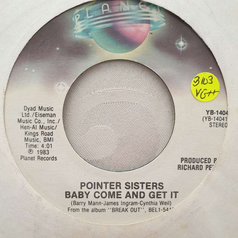 Pointer Sisters  Baby Come And Get It b/w Operator - Vinyl 7" Record - Very-Good+ Quality (...