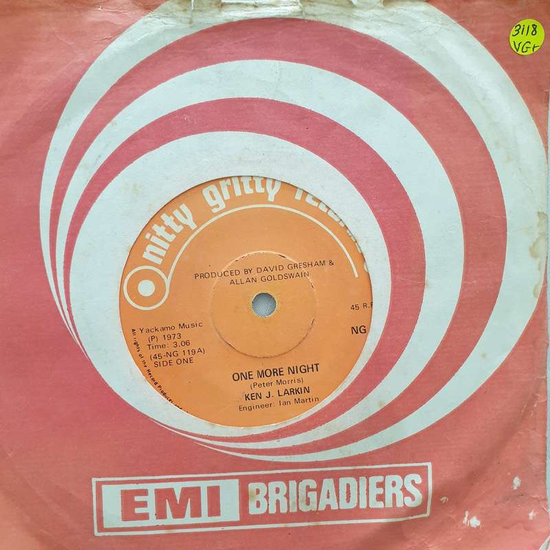 Ken Larkin  One More Night - Vinyl 7" Record - Very-Good+ Quality (VG+)