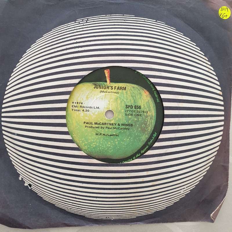 Paul McCartney & Wings  Junior's Farm / Sally G - Vinyl 7" Record - Very-Good+ Quality (VG+)