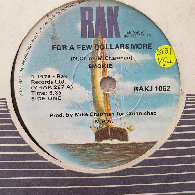Smokie  For A Few Dollars More - Vinyl 7" Record - Very-Good+ Quality (VG+)