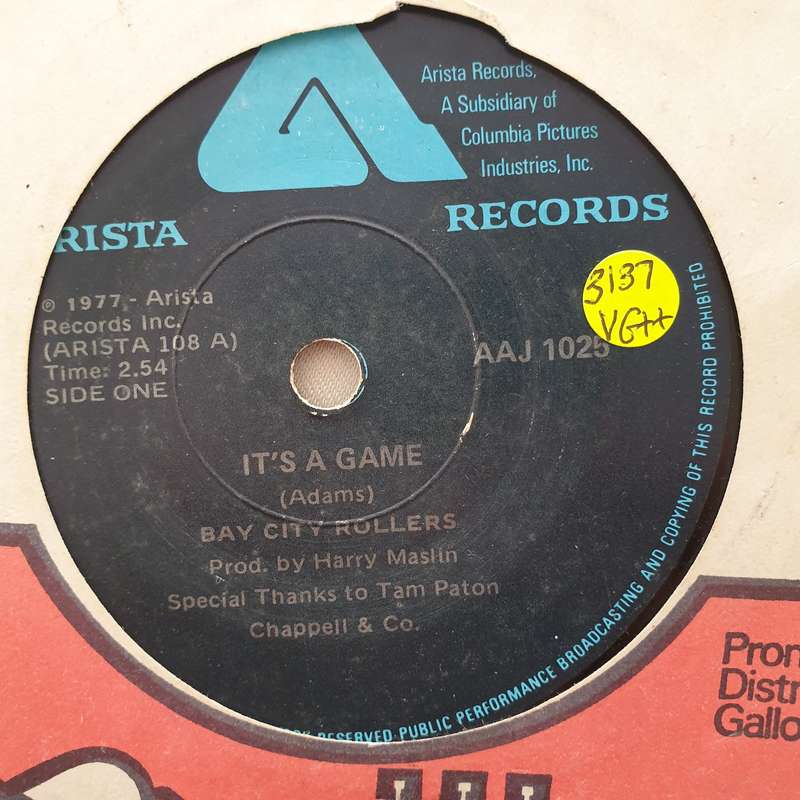 Bay City Rollers  It's A Game - Vinyl 7" Record - Very-Good+ Quality (VG+)