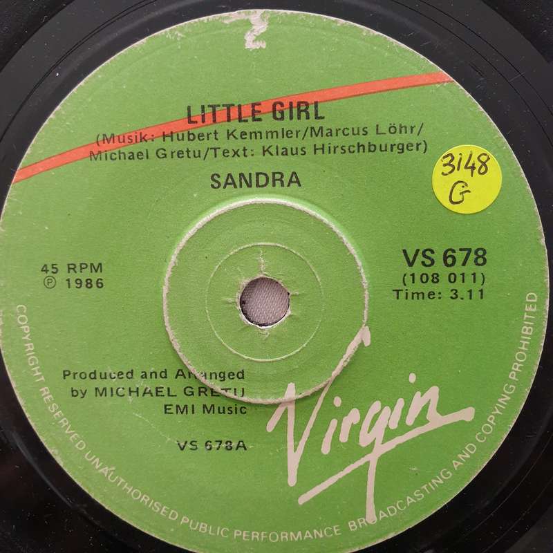 Sandra  Little Girl - Vinyl 7" Record - Good Quality (G)