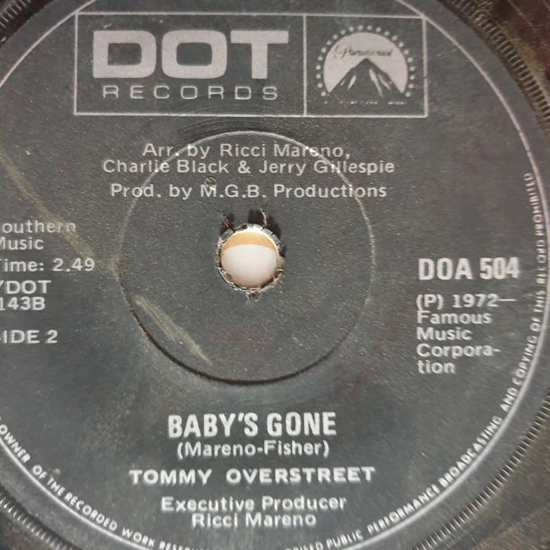 Tommy Overstreet  Heaven Is My Woman's Love - Vinyl 7" Record - Good Quality (G)