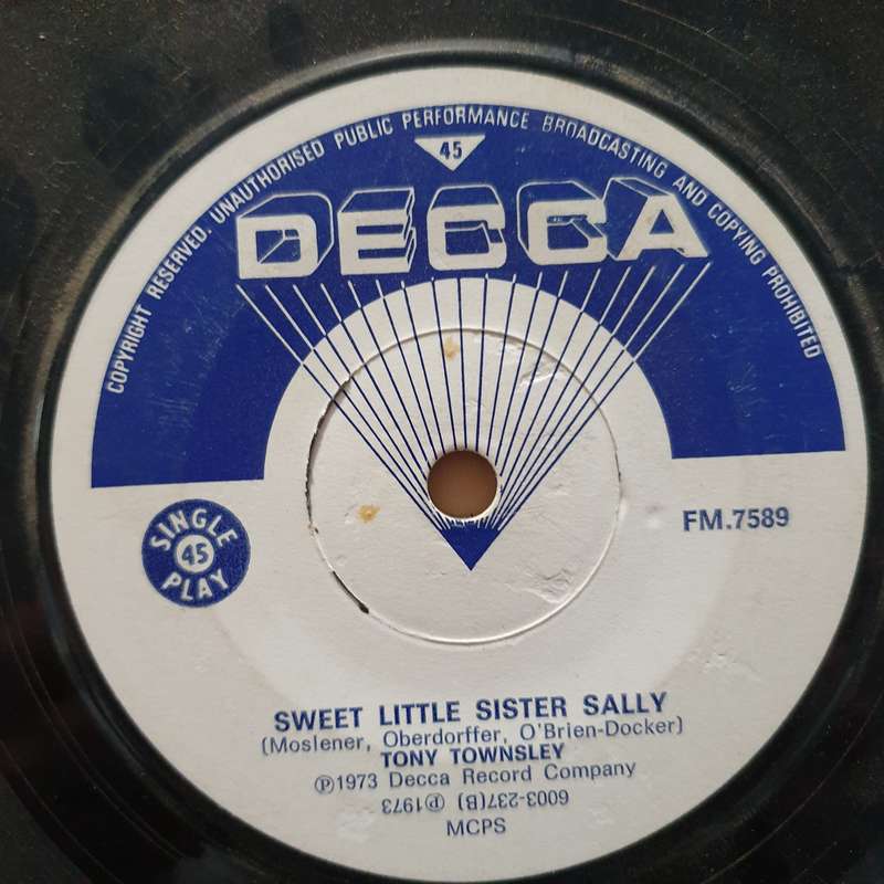 Tony Townsley  A Red-Haired Angel / Sweet Little Sister Sally - Vinyl 7" Record - Good Qual...