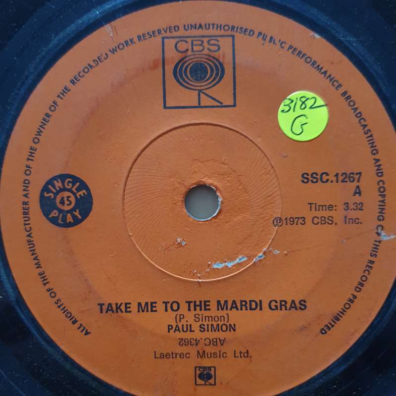 Paul Simon  Kodachrome /Take Me to the Mardi Gras - Vinyl 7" Record - Good Quality (G)
