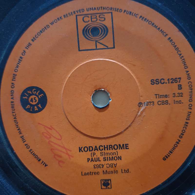 Paul Simon  Kodachrome /Take Me to the Mardi Gras - Vinyl 7" Record - Good Quality (G)