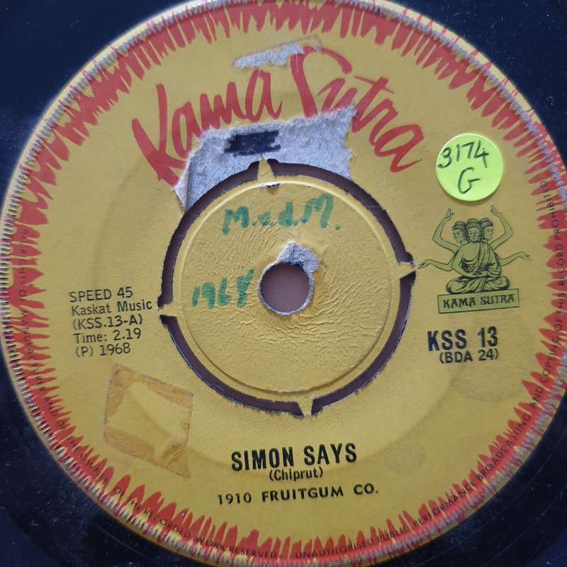 1910 Fruitgum Co.  Simon Says - Vinyl 7" Record - Good Quality (G)