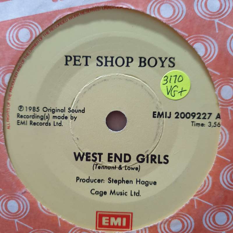 Pet Shop Boys  West End Girls - Vinyl 7" Record - Very-Good+ Quality (VG+)