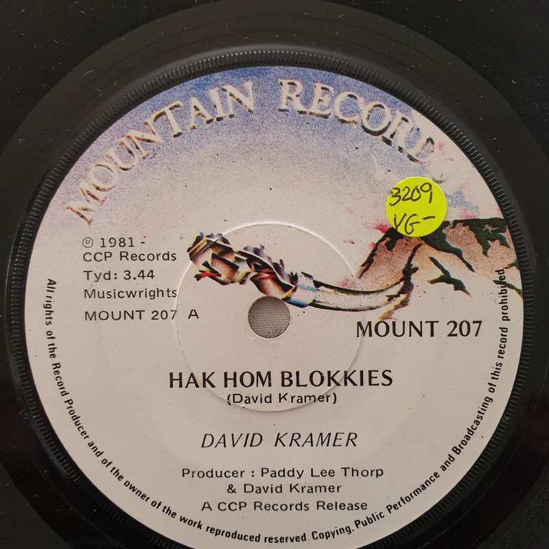 David Kramer  Hak Hom Blokkies / Boggom En Voetsek - Vinyl 7" Record - Very-Good- Quality (...