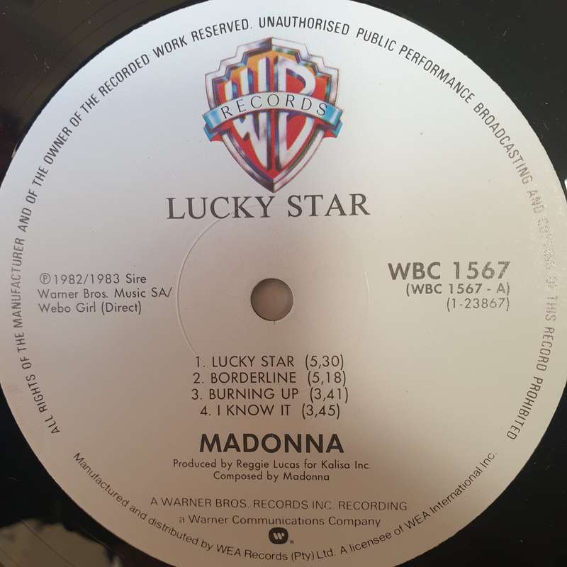 Madonna  Lucky Star (Madonna) - Very Rare Gold Embossed US Promo Cover for SA release with ...