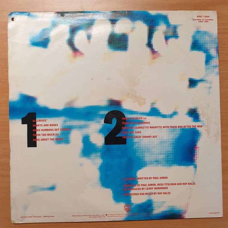 Paul Simon  Hearts And Bones - Vinyl LP Record - Very-Good Quality (VG)