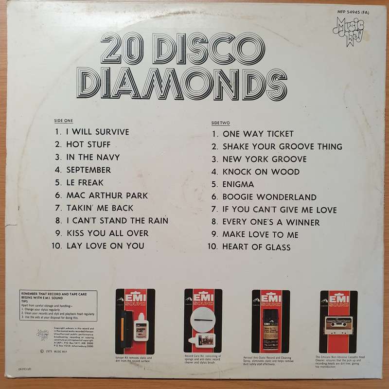 20 Disco Diamonds - Vinyl LP Record - Very-Good+ Quality (VG+)