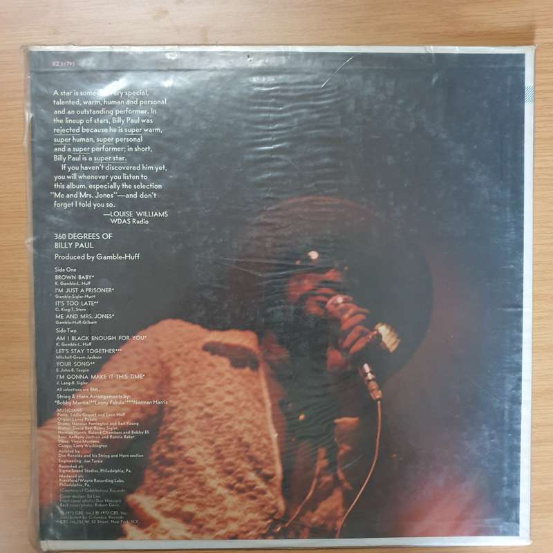 Billy Paul  360 Degrees Of Billy Paul  - Vinyl LP Record - Very-Good Quality (VG)