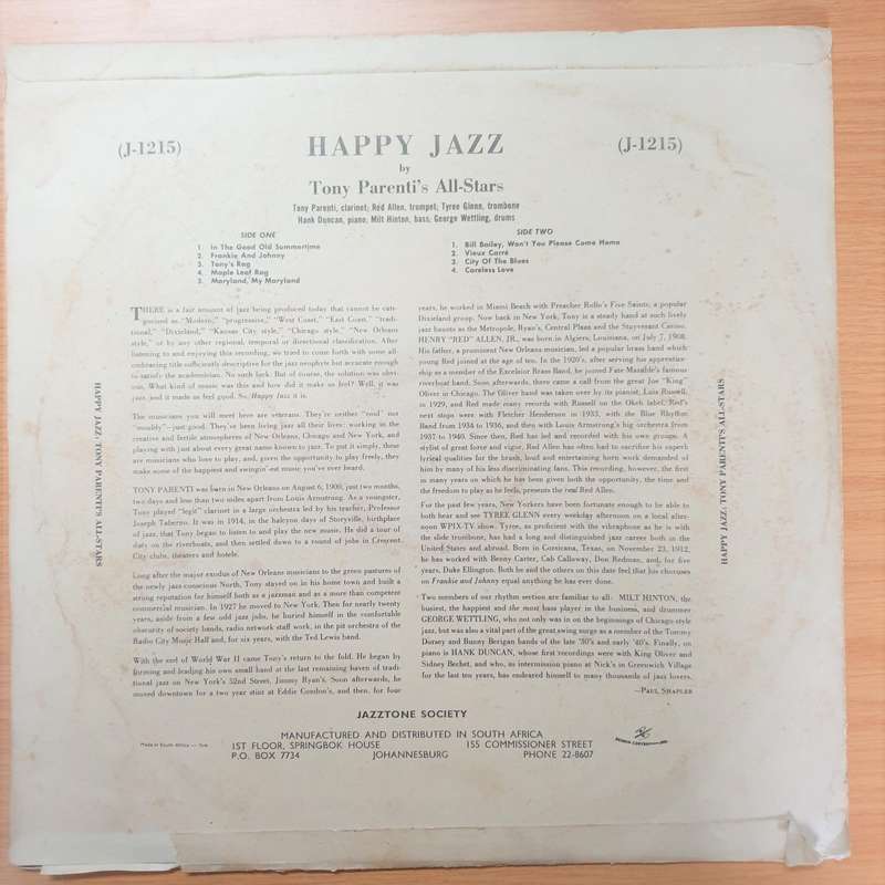Jazztone Society - Happy Jazz - Vinyl LP Record - Very-Good Quality (VG)
