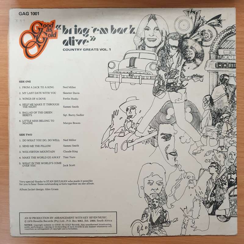 Bring 'Em Back Alive (Country Greats Vol. 1) - Vinyl LP Record - Very-Good- Quality (VG-)