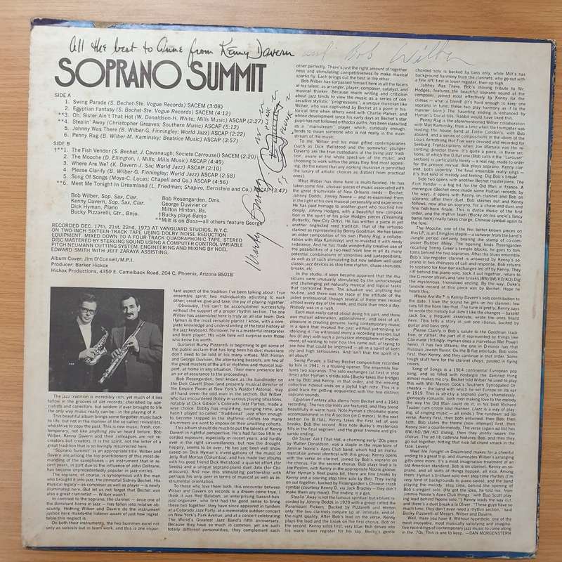 Bob Wilber & Kenny Davern  Soprano Summit (Autograped) - Vinyl LP Record - Very-Good+ Quali...