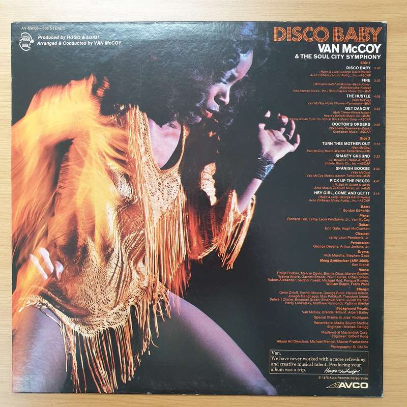 Van McCoy & The Soul City Symphony  Disco Baby - Vinyl LP Record - Very-Good+ Quality (VG+)