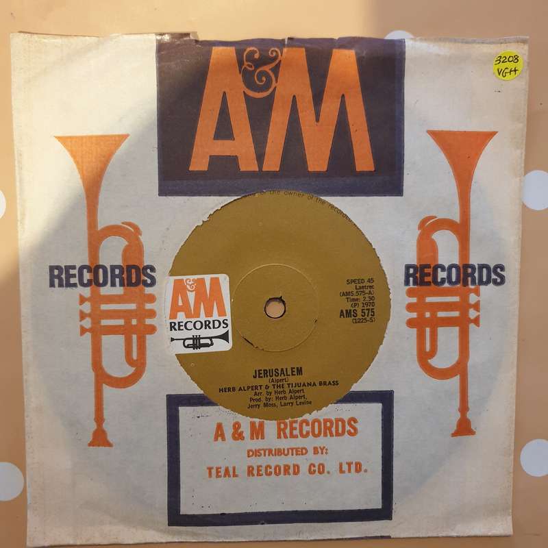 Herb Alpert & The Tijuana Brass  Jerusalem -  Vinyl 7" Record - Very-Good+ Quality (VG+)