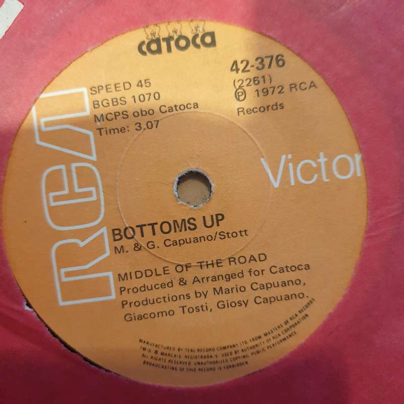 Middle Of The Road  Bottoms Up -  Vinyl 7" Record - Very-Good+ Quality (VG+)