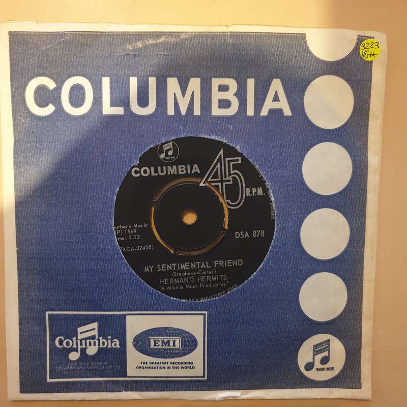 Herman's Hermits  My Sentimental Friend - Vinyl 7" Record - Very-Good+ Quality (VG+)