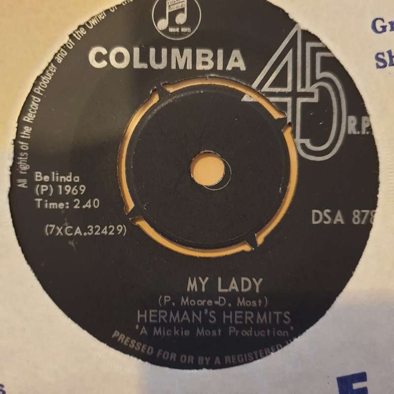 Herman's Hermits  My Sentimental Friend - Vinyl 7" Record - Very-Good+ Quality (VG+)
