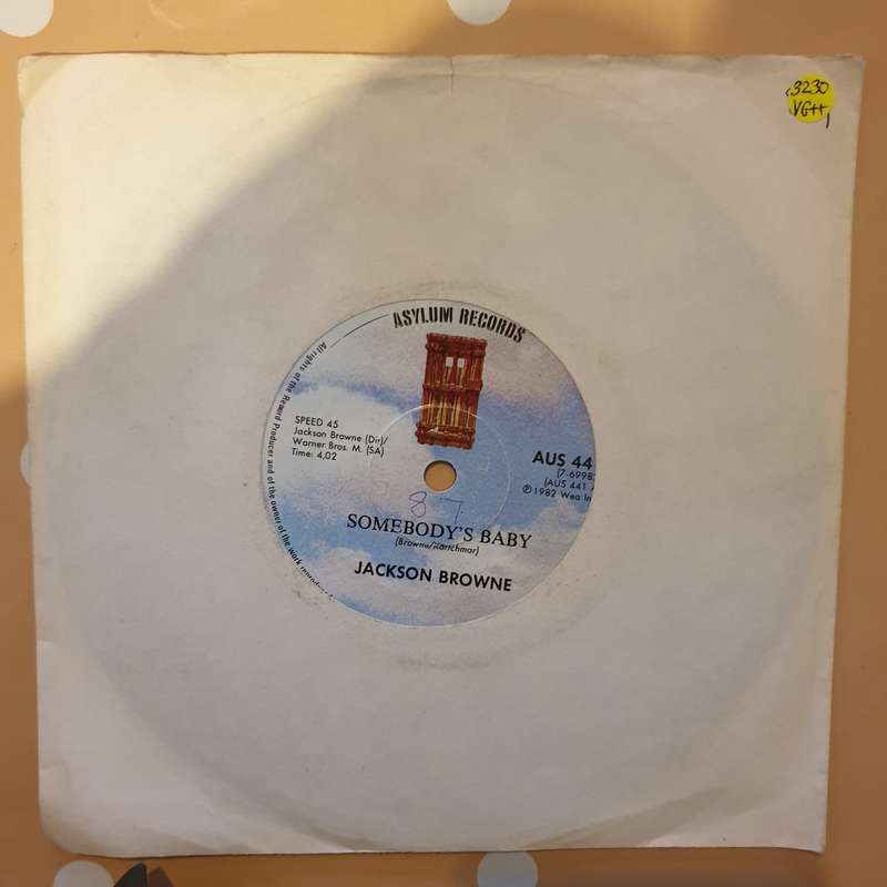 Jackson Browne  Somebody's Baby - Vinyl 7" Record - Very-Good+ Quality (VG+)