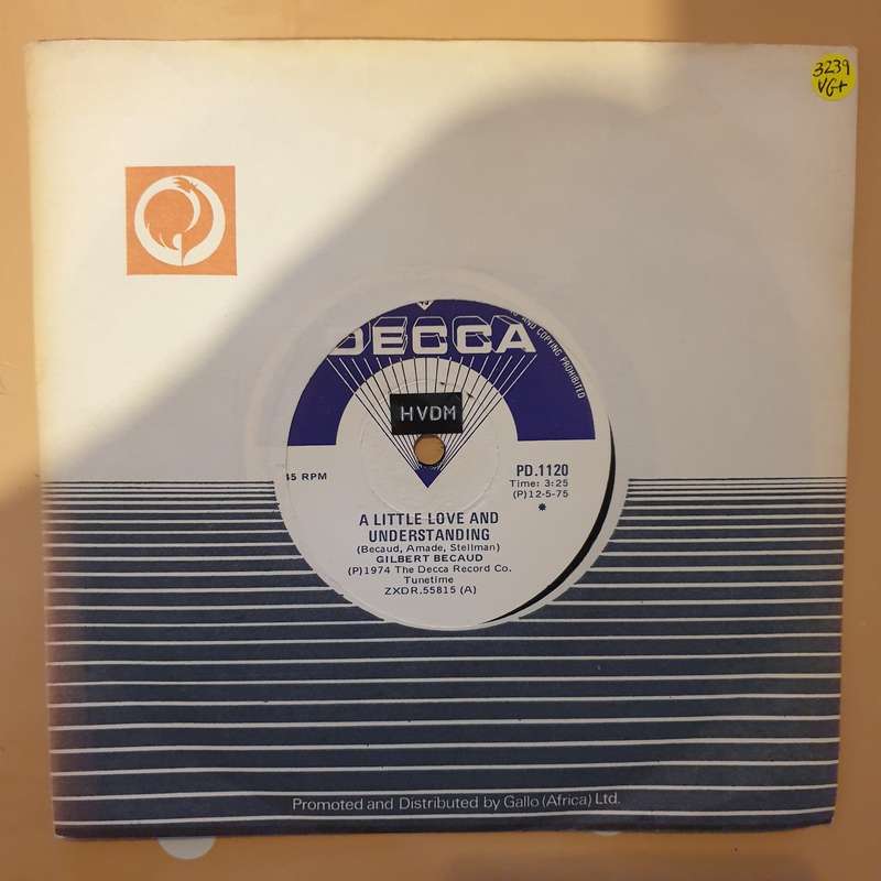 Gilbert Becaud  A Little Love And Understanding - Vinyl 7" Record - Very-Good+ Quality (VG+)