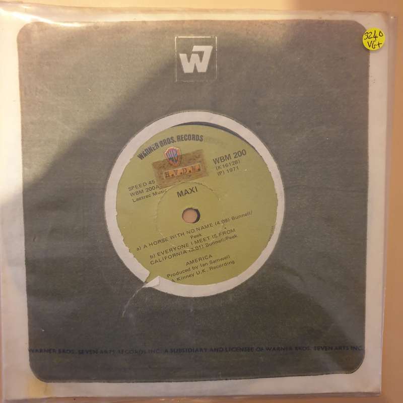 America  A Horse With No Name / Everyone I Meet Is From California / Sandman - Vinyl 7" Rec...