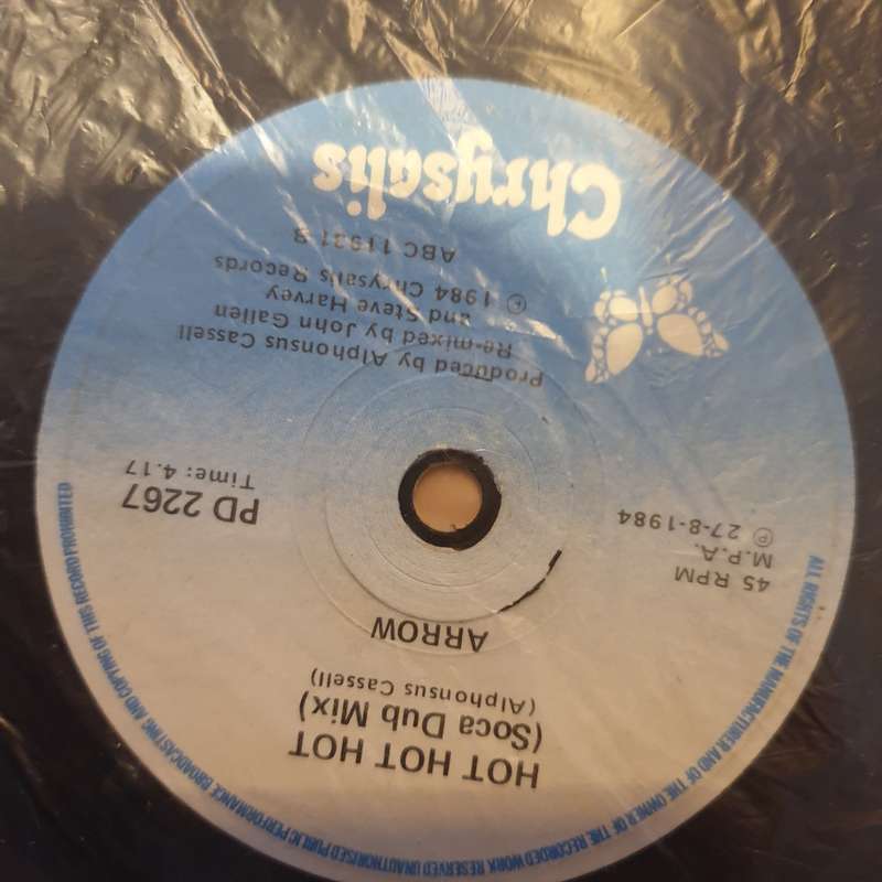 Arrow  Hot Hot Hot - Vinyl 7" Record - Very-Good- Quality (VG-)