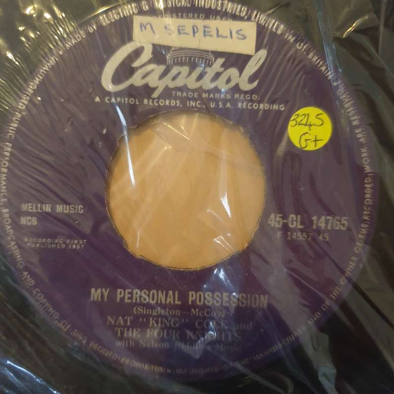 Nat "King" Cole* and the Four Knights  My Personal Possession/Send For Me - Vinyl 7" Record...