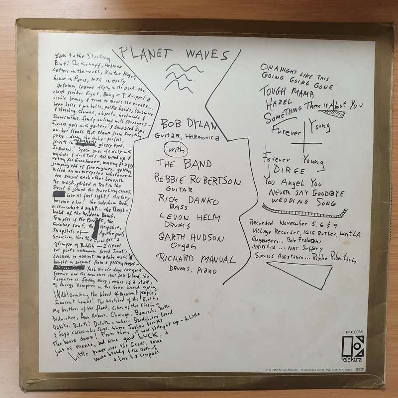 Bob Dylan  Planet Waves  Vinyl LP Record - Good Quality (G)