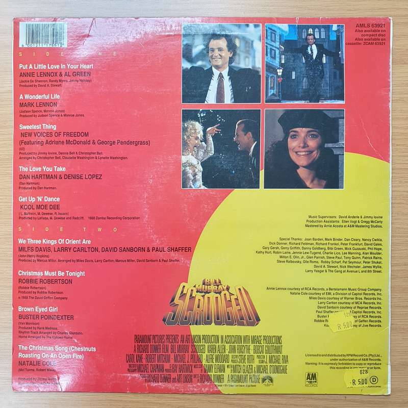 Scrooged - Original Motion Picture Soundtrack - Vinyl LP Record - Very-Good- Quality (VG-)