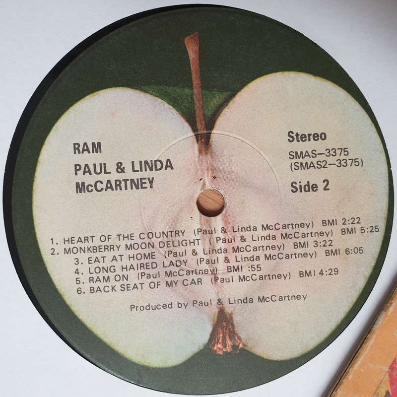 Paul & Linda McCartney  Ram - Apple Records - Vinyl LP Record - Very-Good Quality (VG)