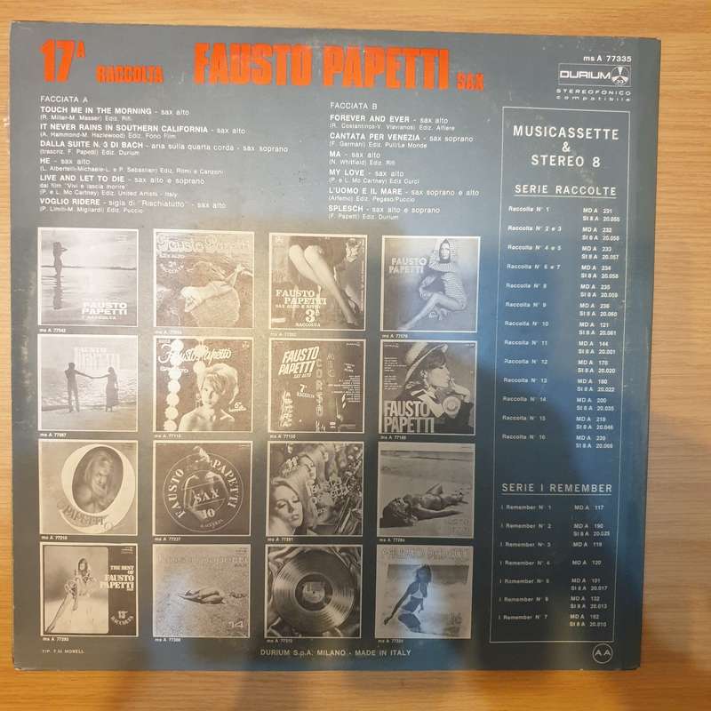 Fausto Papetti  17a Raccolta  - Vinyl LP Record - Very-Good Quality (VG)