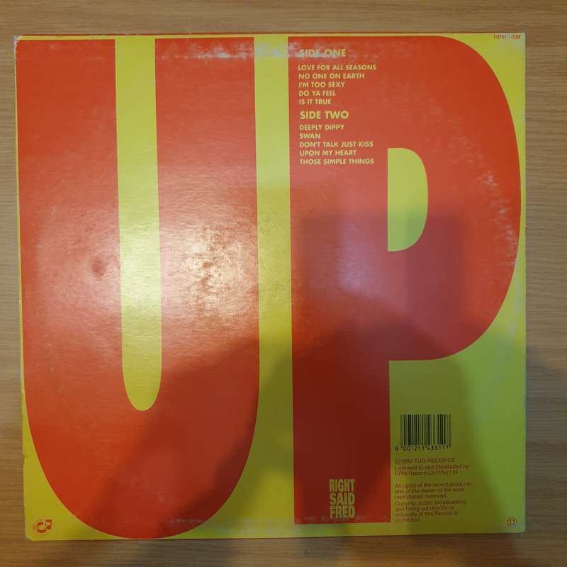 Right Said Fred  Up - Vinyl LP Record - Very-Good+ Quality (VG+)