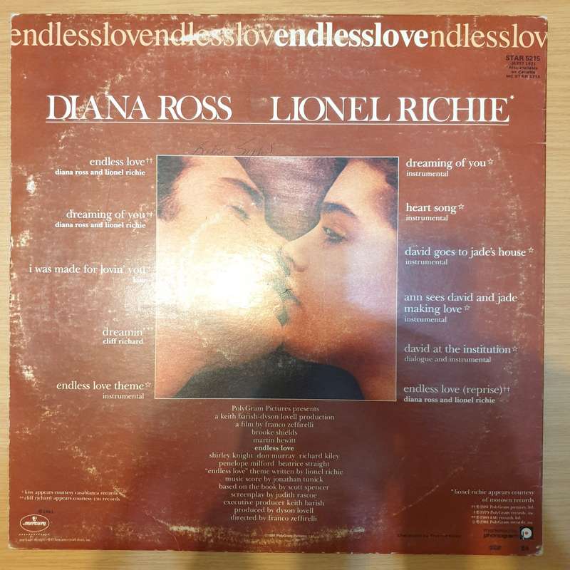 Endless Love - Original Soundtrack Album - Diana Ross, Lionel Richie - Vinyl LP Record - Very-...