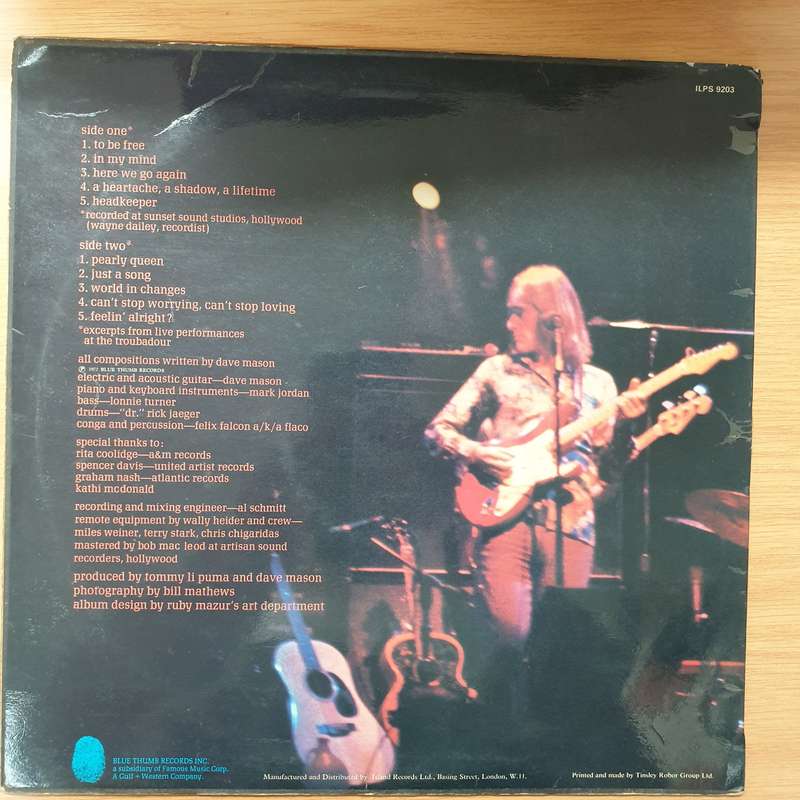Dave Mason  Headkeeper - Vinyl LP Record - Very-Good+ Quality (VG+)