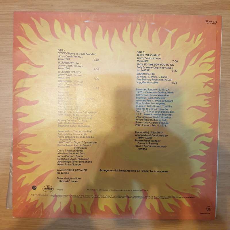 Jimmy Smith  Unfinished Business - Vinyl LP Record - Very-Good+ Quality (VG+)