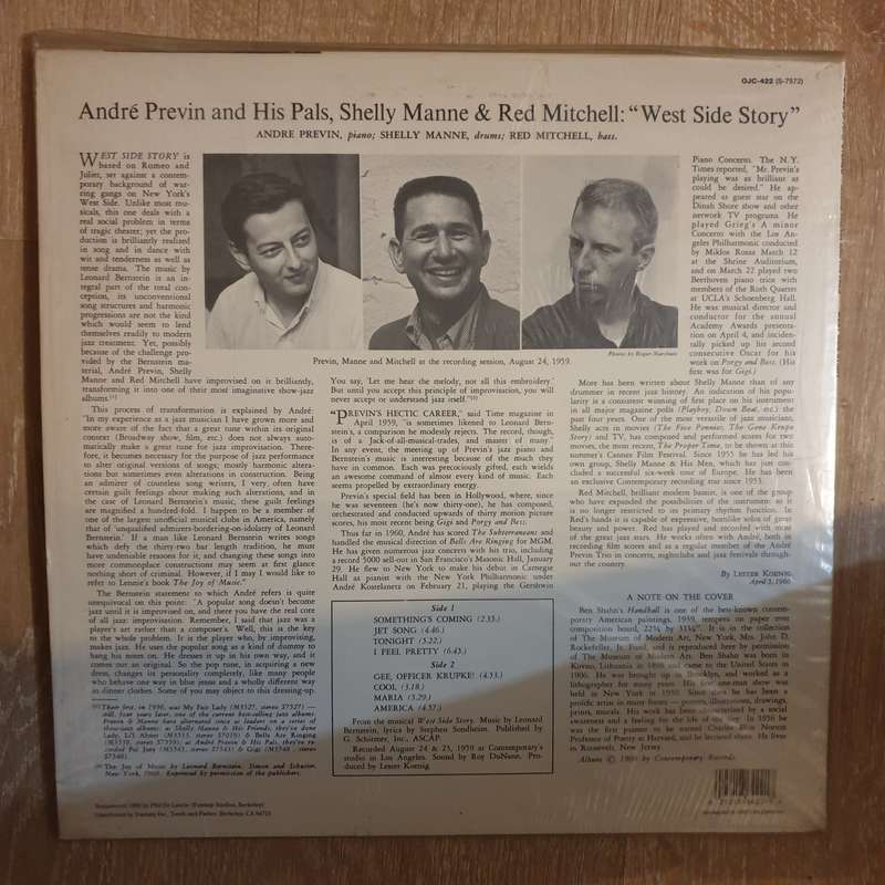 Andre Previn And His Pals  West Side Story  Vinyl LP Record - Very-Good+ Quality (VG+)