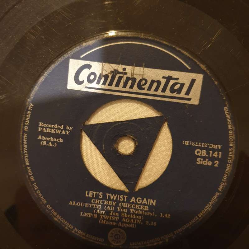Chubby Checker  Let's Twist Again - Vinyl 7" Record - Fair Quality (F)